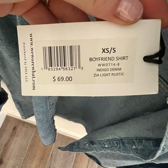 WeWoreWhat Denim button down oversized shirt - Picture 3 of 3